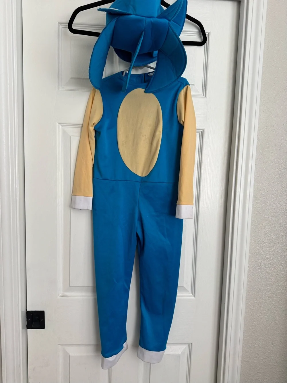 Sonic Blue and Cream Hooded Superhero Kids Costume size small